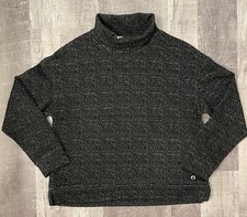 The American Outdoorsman Women  s L Black Jacquard Mock Neck Sweatshirt Sweater