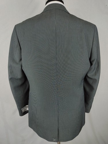 Geoffrey Beene Men 42R Gray Nailshead 2 Button Polyester Suit Jacket Blazer Coat - Picture 13 of 18