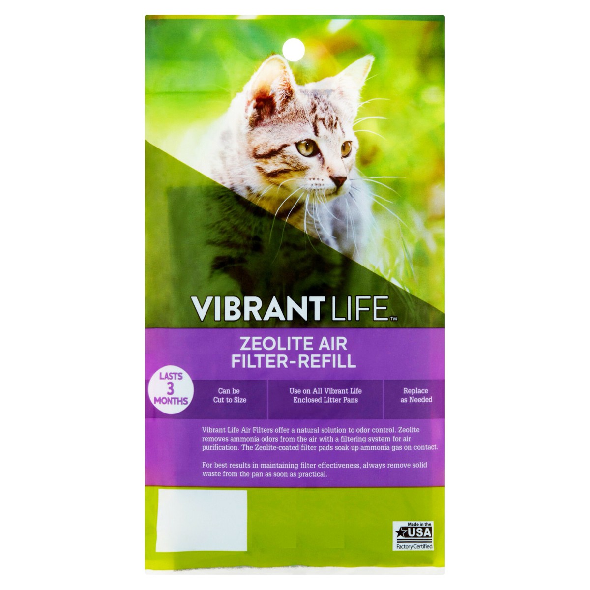 Vibrant Life ZEOLITE AIR FILTER-REFILL Litter Box Odor Control for ALL VL  PANS