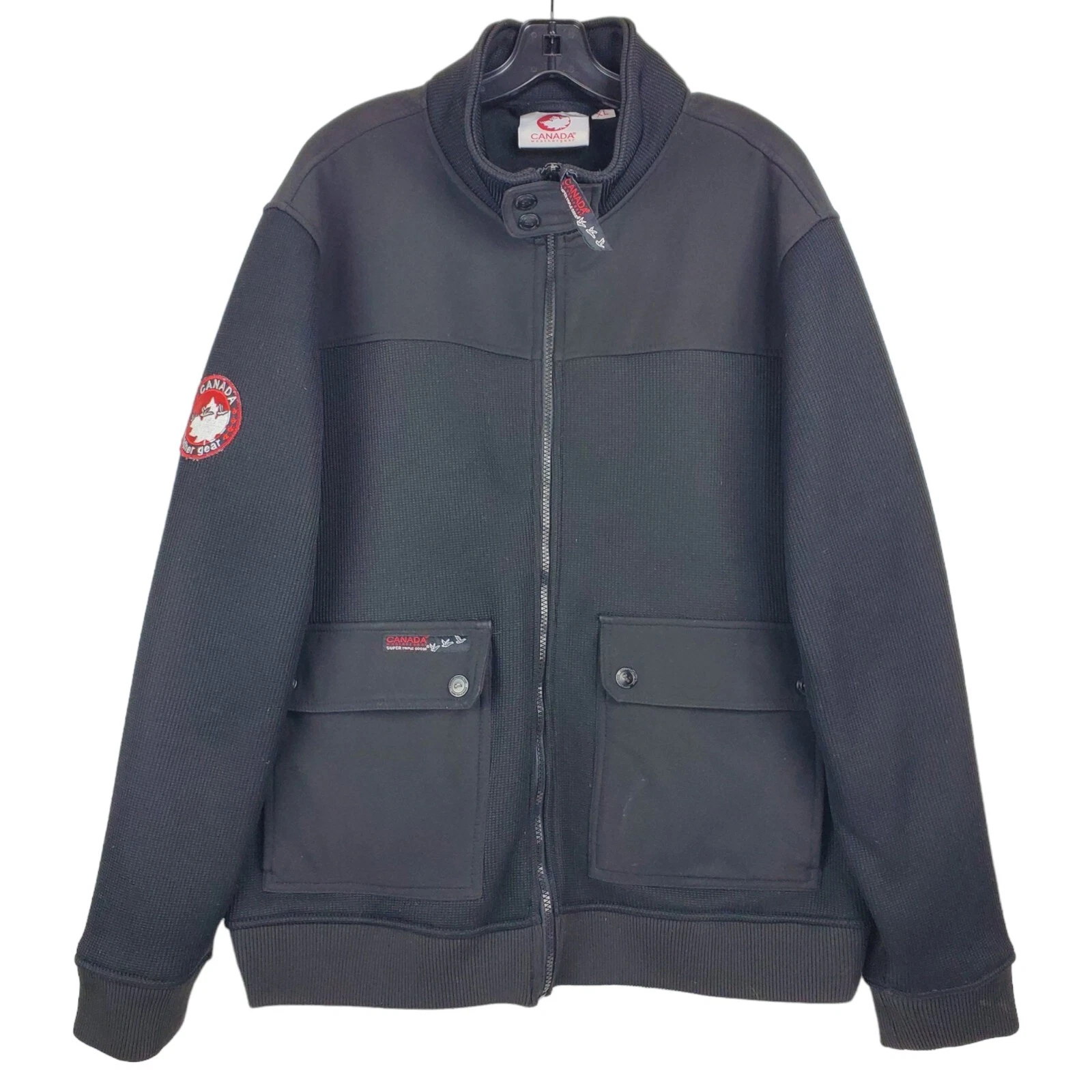 CANADA GOOSE Giacca CANADA WEATHER GEAR adulto XL nera full zip outdoor SUPER TRIPLE GOOSE