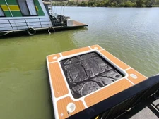 10'x10'x8" Inflatable Floating Dock Platform With Cup Holder for Yacht Boat Fun