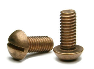 Select Length & Qty #6-32Silicon Bronze Slotted Round Head Machine Screw 