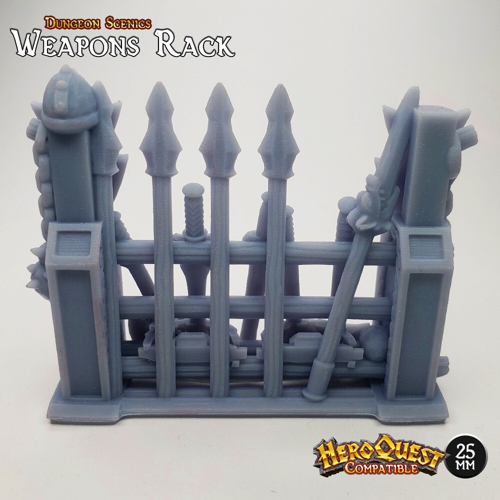 Dungeon Torque Racks 25mm Weapons Rack HeroQuest Compatible HD Dungeon Terrain Miniature | eBay