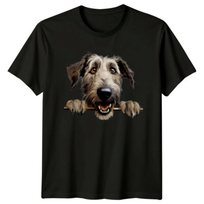 Irish Wolfhound Hundeliebhaber Haustier Peek A Boo Grafik Neuheit T-Shirt