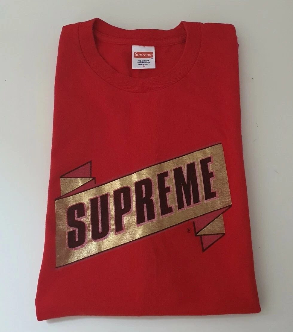 T Shirt Emblema SS13 Supreme Taglia L Grande Lime Raro Vintage 2013