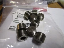 1/2" NPT Stainless Steel Socket Head Pipe Plug 3/4" Taper Dry Seal QTY 9
