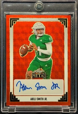 AKILI SMITH 1/1 Rookie Auto 2024 Leaf Metal Scarlett & Gold Vinyl Superfractor