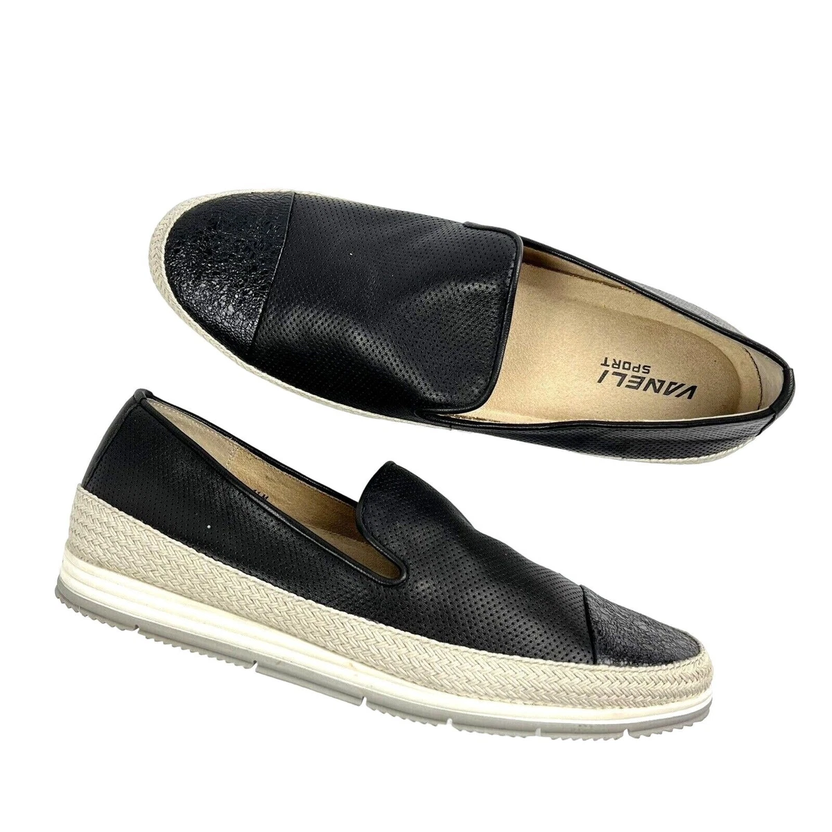 VANELI Sport Qalila Platform Loafers Size 11 M Black Nappa