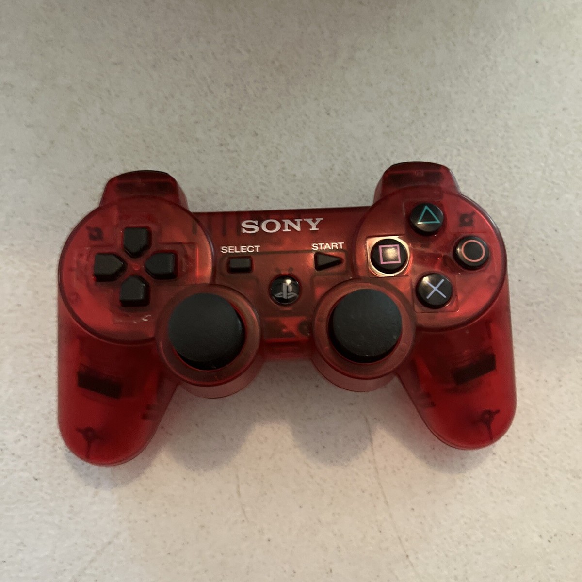 Sony PlayStation 3 PS3 Crimson Red Translucent Controller