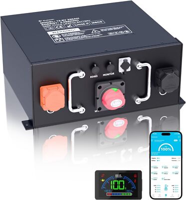 FEENCE 12V 320Ah Bluetooth  LiFePO4 Lithium-RV-Batterie, 250A BMS, Metallgehäuse