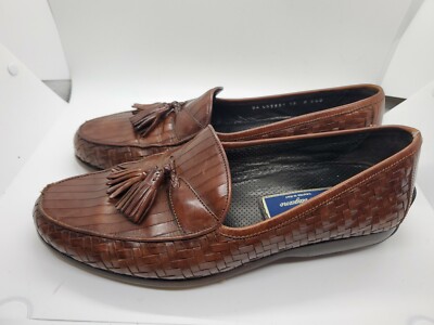 ITALY Bragano by Cole Haan Woven Leather Tassel Loafers Size  display picture 3