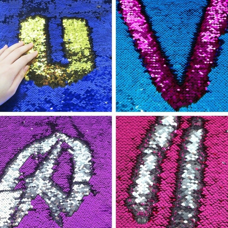 Rosa Lila Wendbar Pailletten Stoff Flip Zwei Ton Stretch Material DIY Hemden - Bild 2 von 4