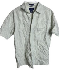 Club Room Chunky Plaid Short Sleeve Men's Button Down Shirt Medium