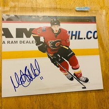 MIKAEL BACKLUND FLAMES SIGNED / AUTOGRAPHED 8X10 PHOTO NICE!!