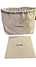 CHANEL POCHETTE CLUTCH POUCH BORSA COTONE BIANCO MEDIA 26 X 18 X 14 CM