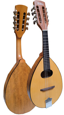 Mandoline / Flachbauch -Korpus in Nußbaum mit Tasche schwarze Randeinlage.