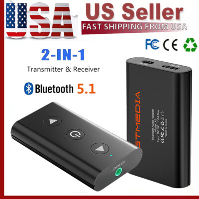 GTMEDIA Bluetooth 5.1 Transmitter Receiver 2 IN 1  Audio 3.5mm Jack Aux Adapter
