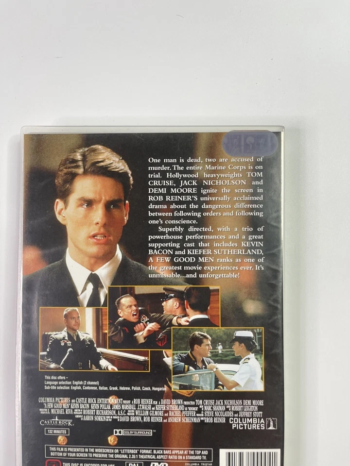 A Few Good Men DVD 1992 Drama Thriller Film Tom Cruise Jack Nicholson PAL 4 - Image 4 of 4
