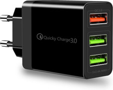 Caricatore USB Multiplo 3 Porte, Carica Batterie USB da Muro per Telefono