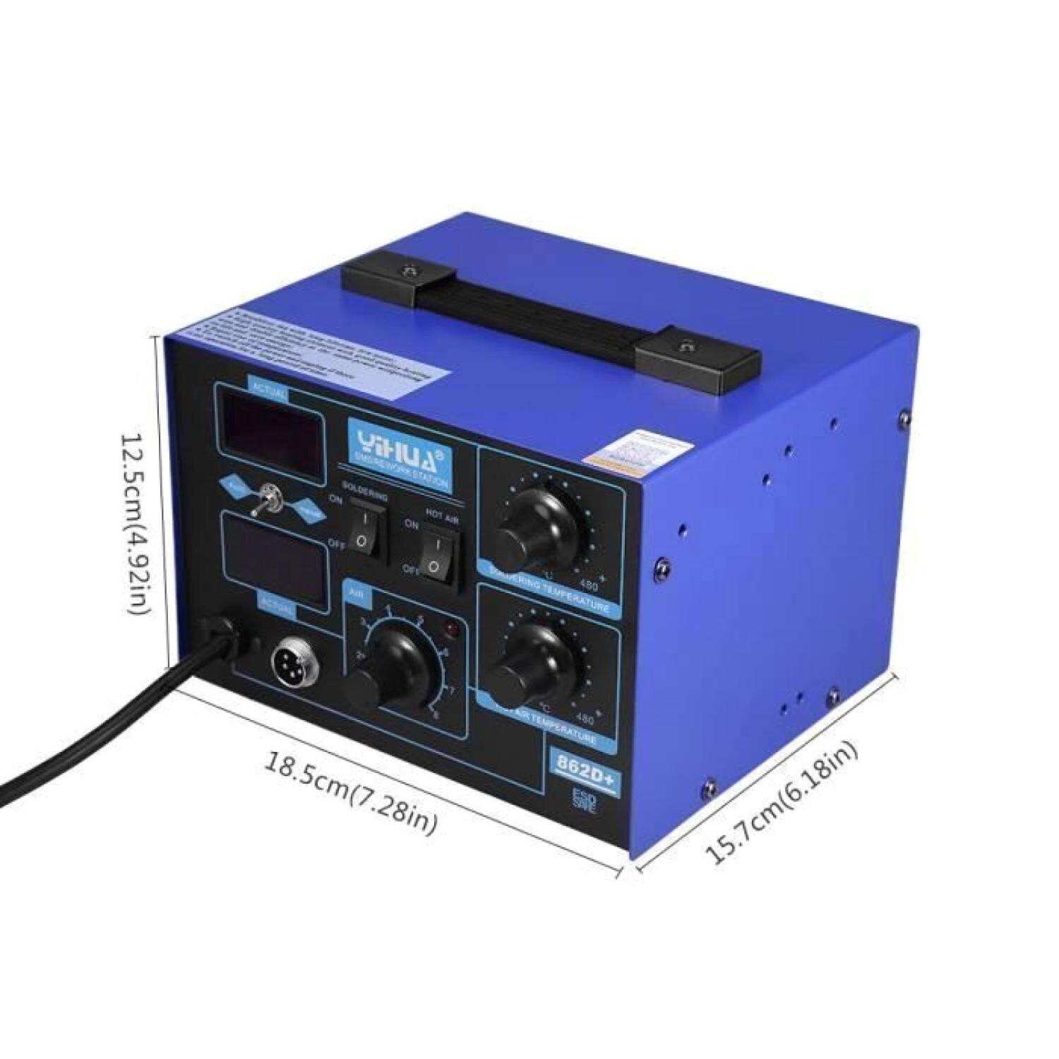 Station soudage air chaud double écran LED 862D+ rapide et précise - 2