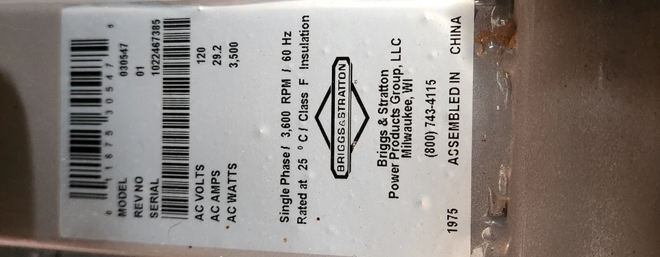 Briggs & Stratton 3500/4375 Started Regularly To Keep In Good Condition - Image 3 of 4