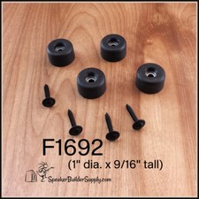 Penn F1692 small rubber cabinet feet 1" diameter x 9/16" tall