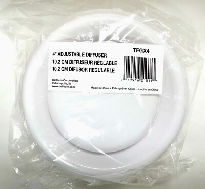 New - Deflecto 4'' Diameter Adjustable Ceiling Diffuser -  TFGX4