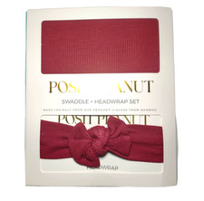 Posh Peanut Bordeaux Waffle Swaddle Blanket Headband Bow Solid Bamboo Viscose