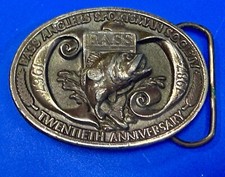 Bass Anglers Sportsman Society 20th Anniversary Limited Edition 1987 Belt Buckle