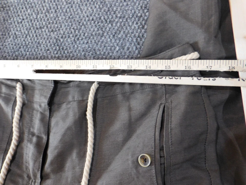 Sandro Mujer Pantalón 8 Marrón Chino Lino Crop Clásico Foto 2 de 4