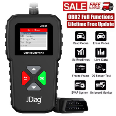 OBD2 Scanner Car Code Reader Scan Tool Motor ABS Diagnostics Battery Tester
