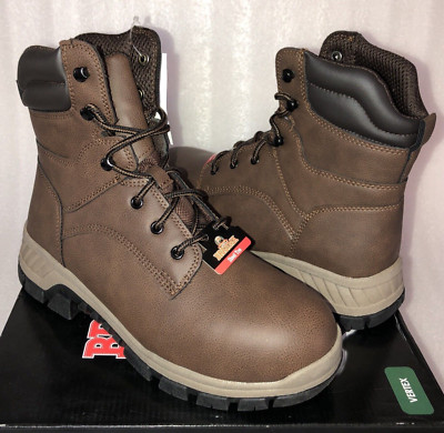 Brahma Vertex Men's 8'' Steel Toe Slip and Oil Resistant Brown Work Boots Size 9