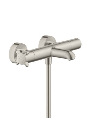 Hansgrohe thermostatic mixer surface-mounted Axor 36140800 stainless steel optic