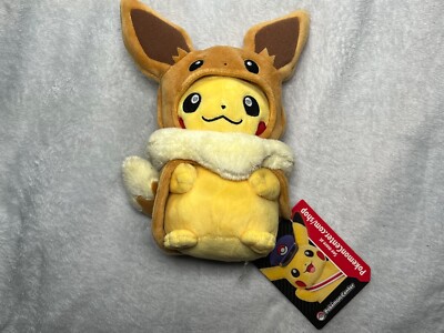 Pokemon Center Original Eevee Poncho Pikachu Plush Stuffed Toy