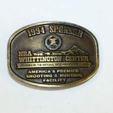 1994 NRA Belt Buckle Whittington Center Shooting Hunter Sponsor Rifles Western