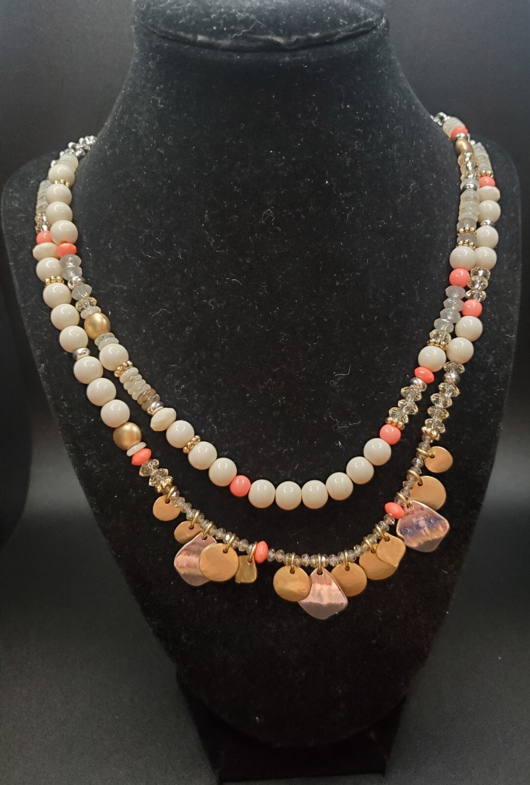 Chico's Two Layer Multi Colored Beaded Necklace - image 1