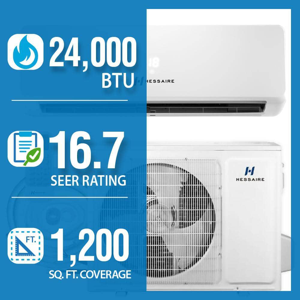 Hessaire Ductless Mini Split Air Conditioner + Heat Pump W/ Remote 208/230V  818015025822 | eBay