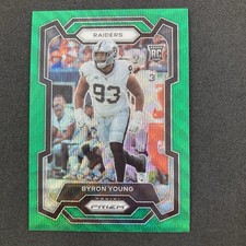 Byron Young 2023 Panini Prizm Green Wave Rookie #355 Las Vegas Raiders