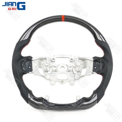 Carbon Fiber Perforated Leather Steering Wheel Fit Ford Ranger Raptor 2024-2026