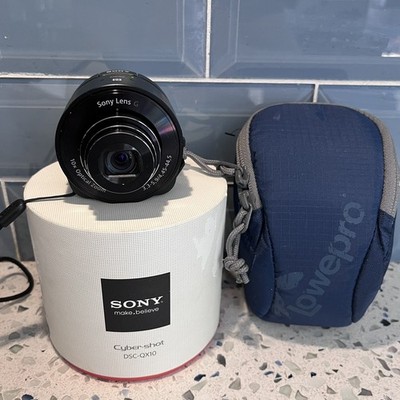Sony Cyber-shot DSC-QX10 18.2MP Digital Camera For Smart Phone w/ Box & Case