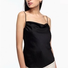 Aritzia Wildred Allusion Black Satin Camisole Top XS Womens Sleepwear NEW Strap