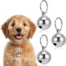 Bell for Dog Cat Collar, 3 Pcs Silver Dog Bells for Collar Removable Metal Dogs