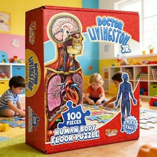 100-teiliges Bodenpuzzle zur menschlichen Anatomie für Kinder – Lernspaß