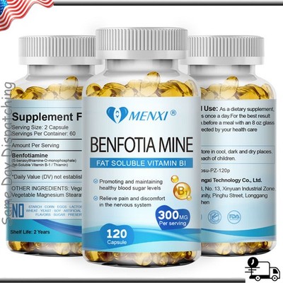 300mg Benfotiamine Capsules Fat Soluble Thiamine Vitamin B1 NON-GMO,Gluten Free