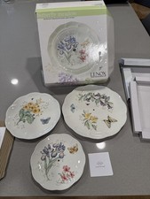 Lenox Trzypoziomowa taca na serwery Motyl Łąka Wzór Kwiatowy z pudełkiem Miętowy Nowy