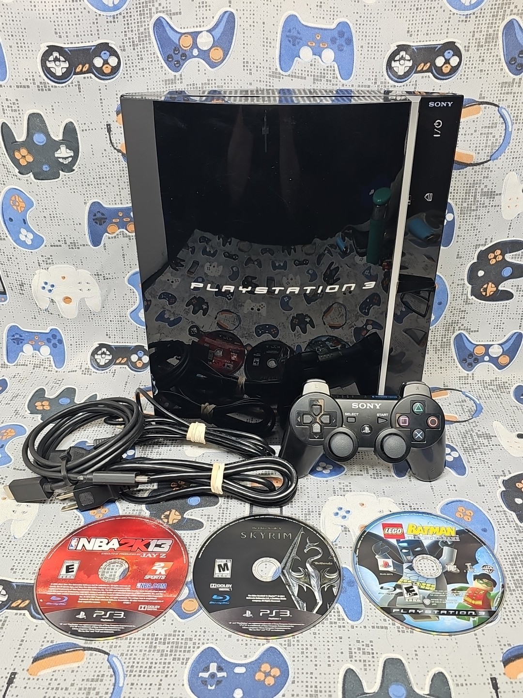 Sony PlayStation 3 CECHL01 80GB CLEANED & TESTED W/ 3 Games, Controller, Cables