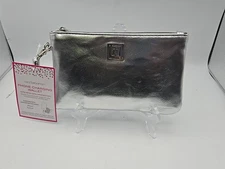 LIZ Claiborne Phone Charging Wallet With RFID Data Protection, Silver