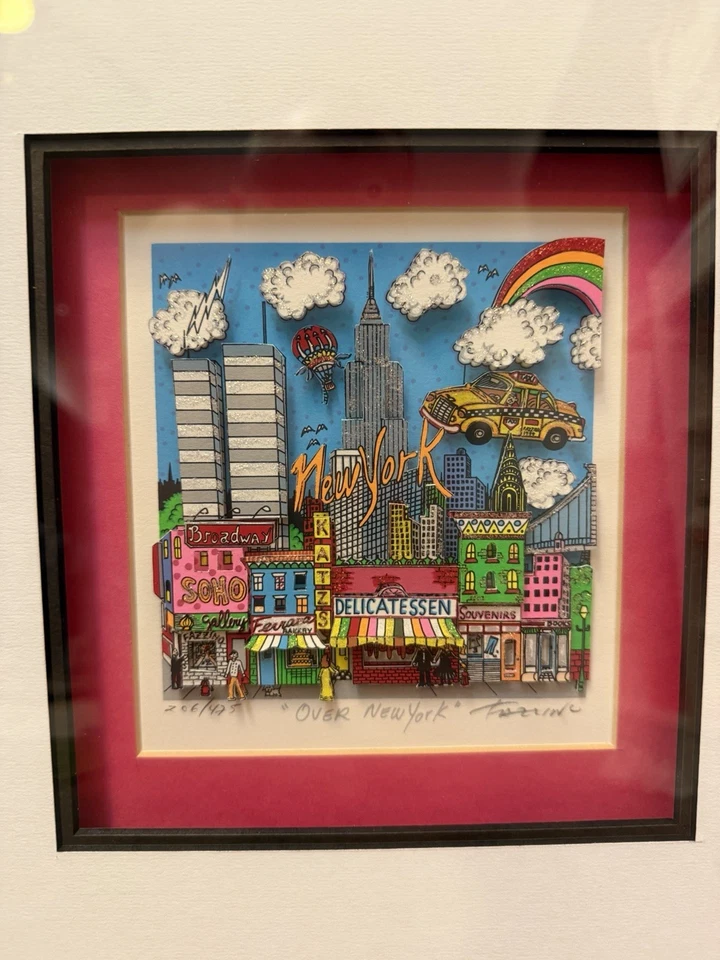 Charles Fazzino “Over New York” – 3D Limited Edition Pop Art– Hand Signed–Framed - Image 2 of 4