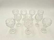 Genuine VTG Crystal Small Goblet Shot/Cordial Glasses Set of 10