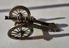 2 vintage TOY SOLDIER CANNONS KS pewter silver-tone Civil War Replica 4" long